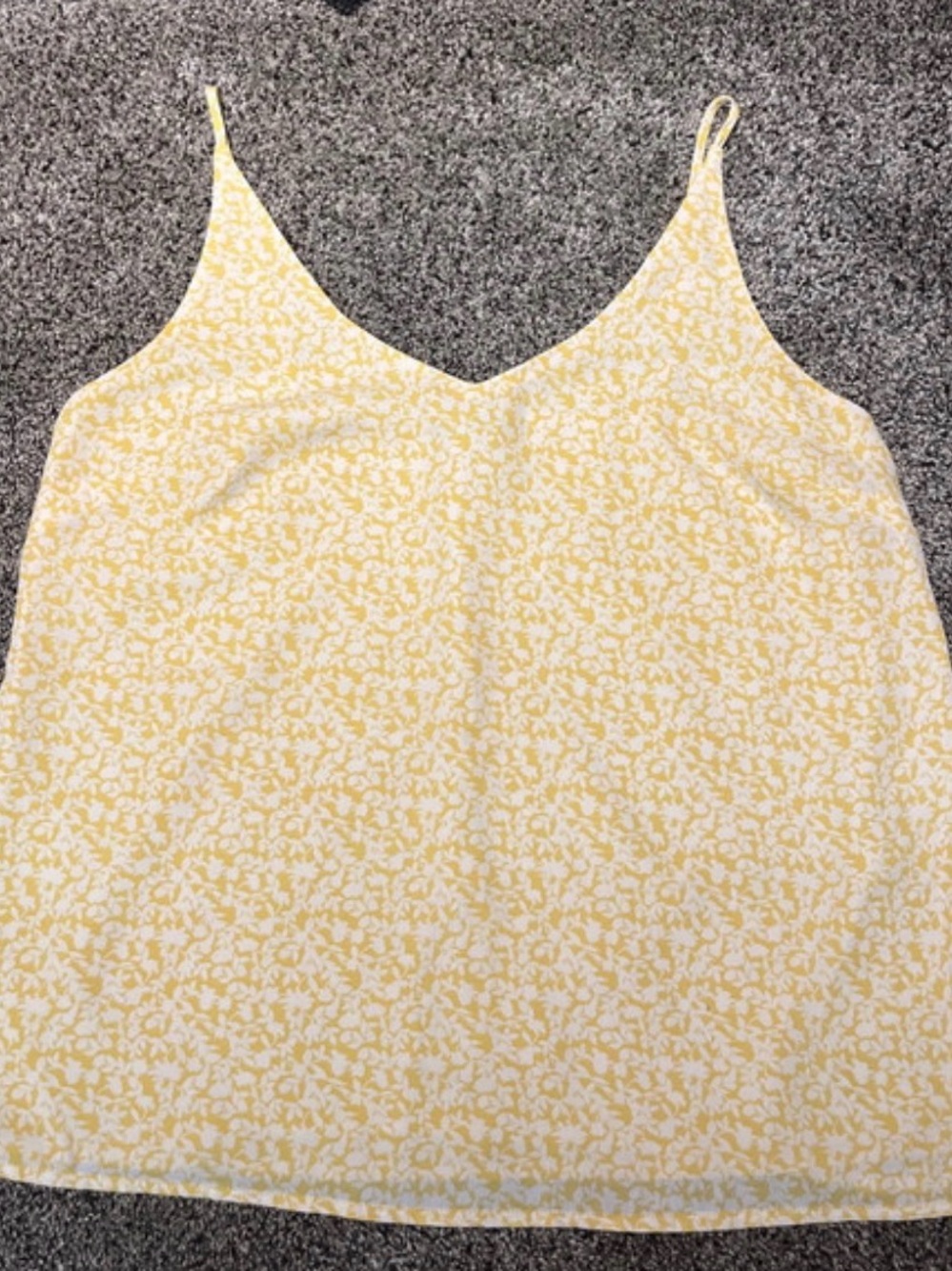 Banana Republic Yellow Floral V-Neck Spaghetti Strap Camisole